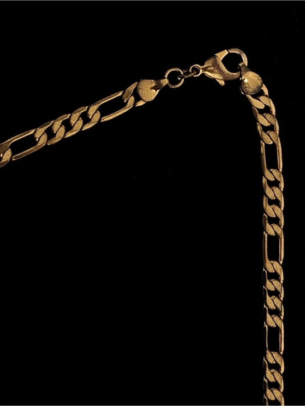 Gold Tone Figaro Chain Necklace